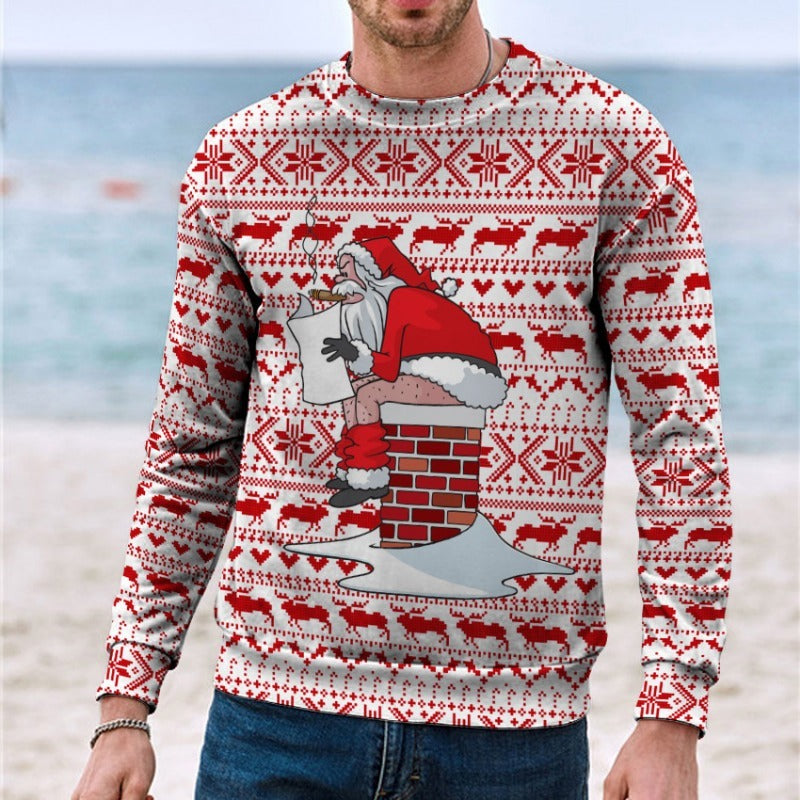 Wholesale Christmas Printed Long Sleeve Sweatshirt Crew Neck Sweatshirt